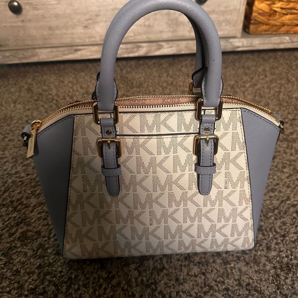 Michael Kors Gray and Blue Satchel - Picture 6 of 7